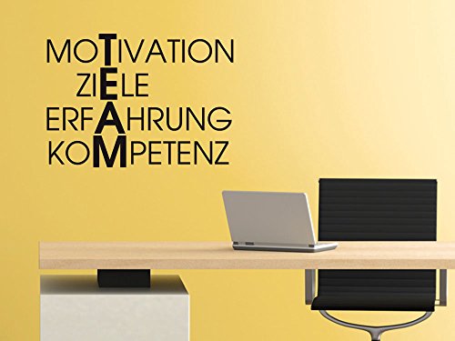 Wandtattoo Wandaufkleber Wand Deko Büro Arbeitszimmer Team Spruch Worte (81x57cm//070 Schwarz)