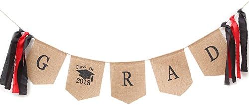 Holo Cute Congrats Grad Banner 2018 Graduation Photo Props Party Decoration Linen Party Hanging Garland with Rope