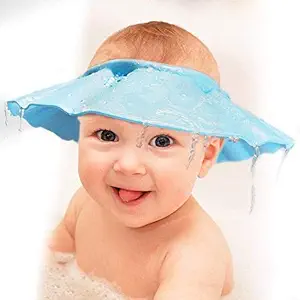 SETON Adjustable Safe Soft Bathing Baby Shower Cap Wash Hair For Children Baby Eye Ear Protector Adjustable Leaves Shape Bathing Shower/Shamoo Cap Hat Baby Shower Caps (Multicolor)