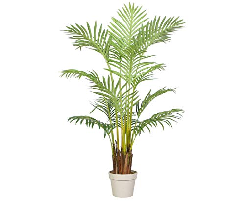 kunstpflanzen-discount.com Areca Kunstpalme 140cm mit 15 Wedel im Zementtopf - künstliche Palme Deko Palme