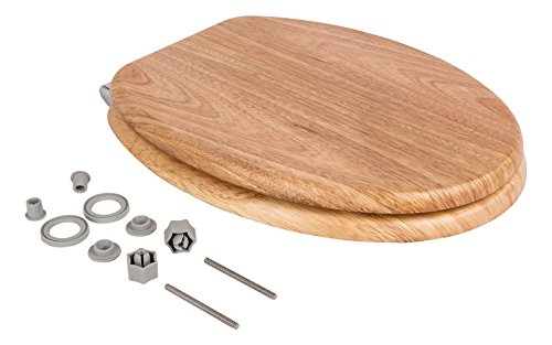 WC-Sitz Venezia Kiefer | Toilettensitz | WC-Brille aus Holz | Soft-Close Absenkautomatik | Metall-Scharnier | Fast-Fix-Schnellbefestigung | Toilettendeckel | Klodeckel | WC Deckel Klobrille - 2