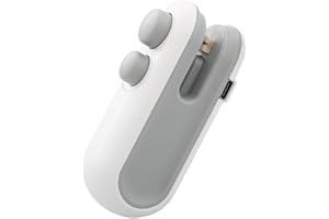 HIULLEN Mini Sigillatore Per Sacchetti, 2 in 1 Sigillatore per Sacchetti, Sigillatrice Per Sacchetti Sigillatore Termico con Taglierina Portatile per Conservazione Degli Alimenti Biscotti Snack