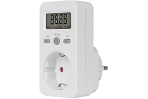 NAVESO Energiekostenmessgerät, Stromkostenmessgerät Steckdose, Digitaler Energiekosten-Messer & Stromverbrauchs-Zähler, Stromzähler für Steckdose mit Standby Verbrauchsmessung, 3680W /16A (1 PCS)