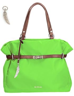 Damenhandtasche von Waipuna aus hochwertigem Nylon mit Schlüsselanhänger