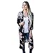 Produktbild Theshy Feitong Damen Winterjacke Wintermantel Lange Daunenjacke Jacke Outwear Frauen Winter Warm Print Bohemia Cardigan Lange Kimono Übergroße Schal Deep-V Bluse