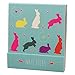 Cute Bunny Rabbit Design Nail File Emery Board Matchbook Novelty Gift (Turquoise Bunnies)
