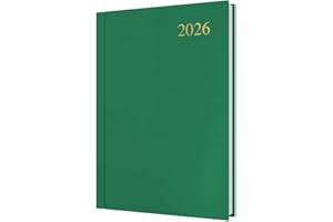 Collins - Essential – Agenda 2026 sur 12 mois, 1 jour par page, couverture rigide A5, vert (ESSA51.52-26)
