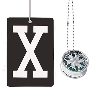 HOMEGINI Silver Alloy Wheel with with X Sign Style Hanging Air Freshener Gel Perfume for Car, Home, Office