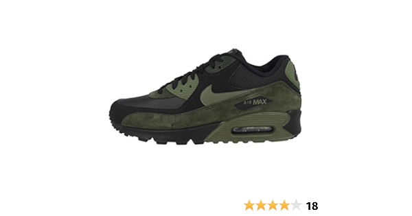 air max 90 leather black olive  and  sequoia