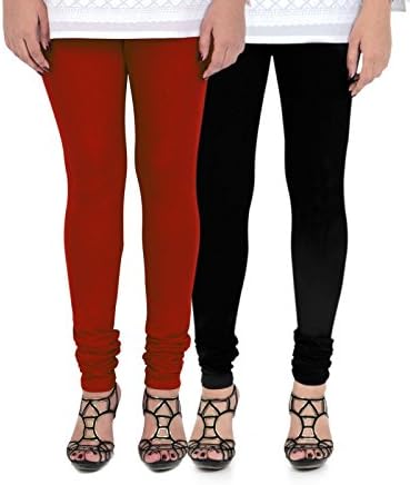 Vami Womens Cotton Multicolor Pack of 2 Churidar Leggings