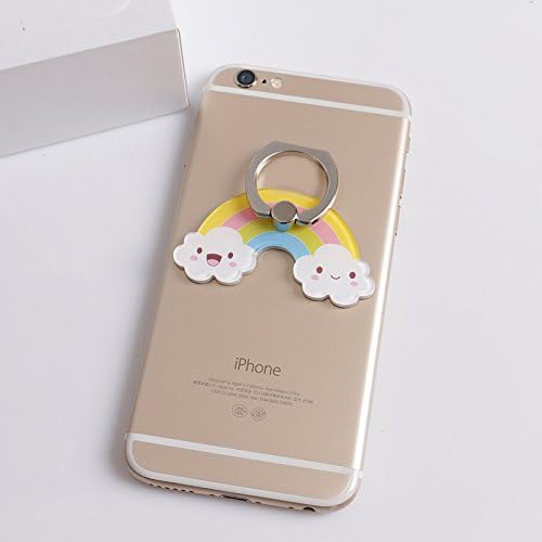 zhuzhij 360 degree rotation Multi-function Cell Phone Holder Pop cellular phone bracket Socket Universal Expanding Stand Grip hands Finger ring Mount for Smartphones and Tablets - rainbow