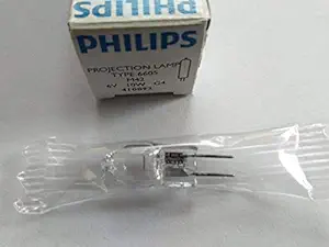 PHILIPS 6V 10W 6605 Low Voltage Halogen/OT Projection Lamp G4 Bi-Pin Non-Reflector Bulb (Long Life) Clear