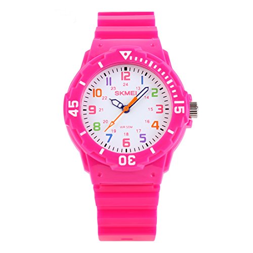Kinder-Armbanduhr, Unisex, wasserdicht bis 50 m, Polyurethan