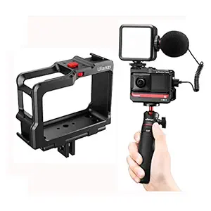 Platiro Ulanzi Insta360 One R Metal Compatible Vlog Cage Case Extend Cold Shoe for LED Microphone for Insta360 One R