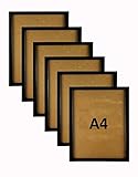 Paper Plane Design Gift Picture Frame Picture Set of 6 Frame for Wall Hanging Made to Display Picture Photo- Wide Molding - Built in Hanging Features (A4, Black, Combo Set of 6)