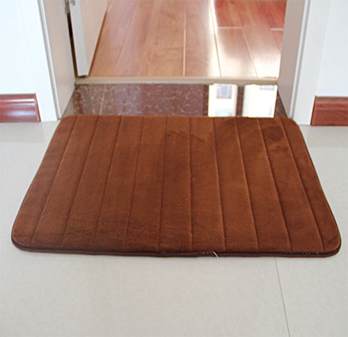 Nikgic Memory Foam Rutschfeste Teppich Saugfähige Badteppich Badvorleger Badematte Anti Rutsch Matte für Schlafzimmer Küche Flur Tür (Kaffee) - 5