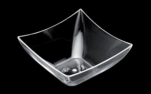 Preisvergleich Produktbild 25 Fingerfood Schalen "Quadrat" / 90ml / transparent / glasklares Polystyrol / Fingerfood-Schalen / Einwegschalen / Dipschalen / Soßenbecher / ideal für Geburtstag, Grillabend, Party, Hochzeit, Bankett, Event, Veranstaltugen, Catering, Restaurant...