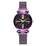 Lazzgirl Uhr Mode-beiläufige Quarz-Maschen-Gurt-Uhr-analoge Armbanduhr(Lila, Blau, Kaffee, Braun, Rot, Schwarz)