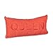 Produktbild Relaxdays Badewannenkissen Mikrofaser QUEEN HBT ca. 10 x 37 x 15 cm extra weiches Nackenkissen für die Badewanne mit 2 Saugnäpfen als Wannenkissen oder Reisekissen mit gesticktem Motiv, rot