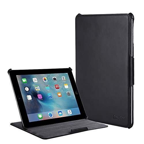 EasyAcc® PU Leder Tasche Smart Cover für Apple iPad 4 /the New iPad 3 Case mit Multi Ständer Auto Sleep Wake up Funktion (PU Leder, Schwarz)