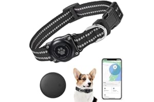 JIARUI Tracker Hund, Mini GPS Tracker Hund Ohne ABO für Hunde, Arbeite mit Apple Find My, (nur IOS) mit wasserdichte Reflektierendes Halsbänder, Hunde Tracking Ausrüstung (1 Pack)