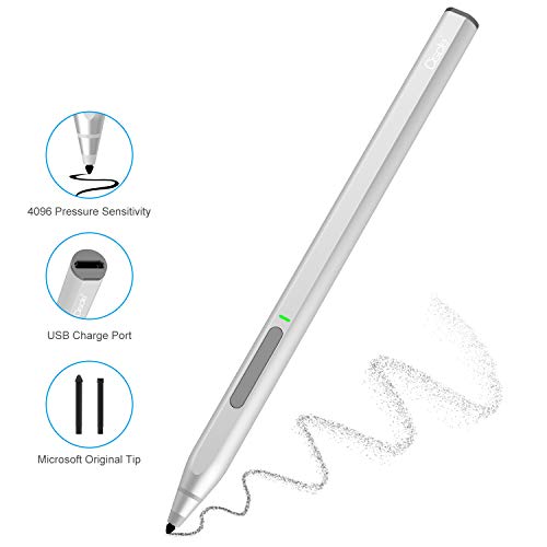 Ciscle Microsoft Surface Pen, wiederaufladbarer 1.0-mm-Eingabestift mit 4096-Druckempfindlichkeit und Handflächenabweisung, kompatibel mit Surface Pro 7, Surface Pro 6, Surface Laptop 3, Surface Go