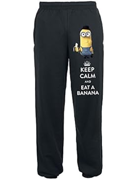 Minions Keep Calm And Eat A Banana Jogginghose schwarz