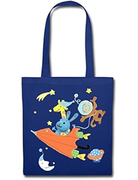 Spreadshirt KiKANiNCHEN Kaninchen Fliegt Mit Schirm Durchs All Stoffbeutel