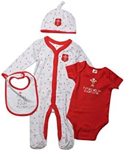 Wales WRU 2016/17 Infant 4 Piece Rugby Gift Set - Red/White - size 6-9M