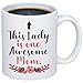 Produktbild Mother's Day Gift - This Lady Is One Awesome Mom Coffee Mug - Funny Touching Quote 11oz Ceramic Cup For Birthday, Christmas, Valentine's Day, Anniversary From Daughter, Son, or Husband