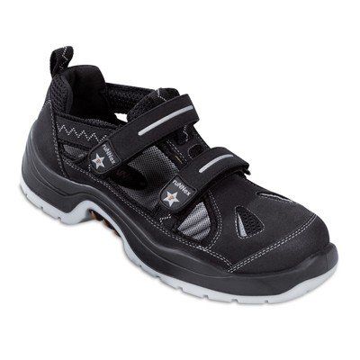 ruNNex Sicherheitssandale S1 ESD TeamStar Sommer Arbeitsschuhe Arbeitssandale, 46, schwarz, 5106