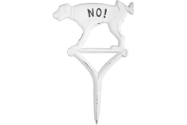 Esschert Design HB16 Panneau pour Chien Inscription No Weeing Blanc