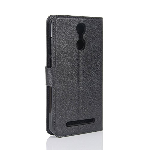 HOMTOM HT27 Funda   Anzhao Funda de Cuero Piel Carcasa con Ranuras para Tarjetas para HOMTOM HT 27  Negro 