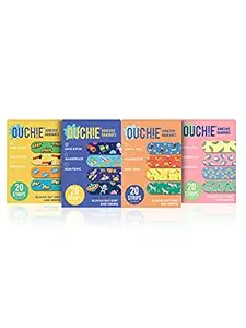 Aya Papaya Ouchie Non-Toxic Printed Jumbo Pack (80 Pack) - Yellow, Space Blue, Orange, Pink