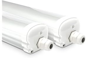 HOFTRONIC - Lot de 2 Réglette LED 120 cm - IP65 extérieur étanche - 36W 4230 Lumens - 4000K neutre blanc - Connectable - pour Cave, Garage, et l'entrepôt - Lampe Fluorescente LED étanche