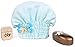 Moolecole Soft Women Bowknot Microfiber Hair Dry Towel Thickened Shower Cap Hair Turban Quick Dry Hat Cap Blue