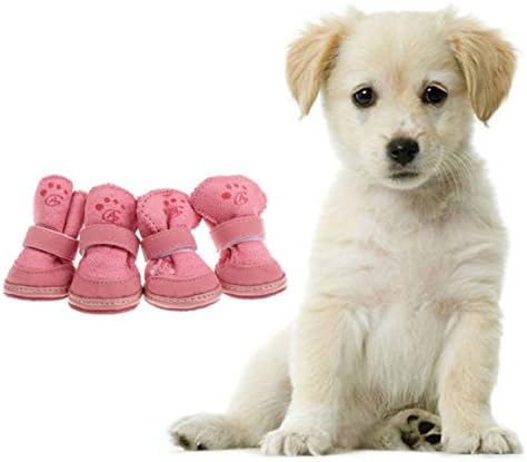 Ukamshop(TM)Cute Fancy Dress up Pet Dog Chihuahua Boots Puppy Shoes For Small Dog (Pink, S)