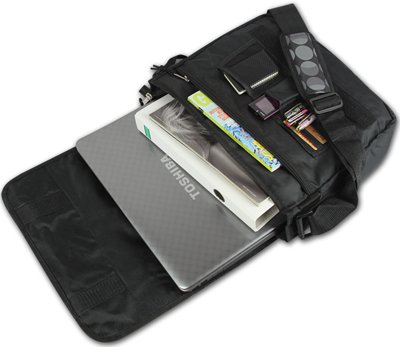 DANIEL RAY Umhängetasche MAHINA Schultertasche Damen Laptop Tasche Notebook Messenger Schwarz - 3