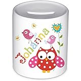Spardose, Eule, mit Namen, für Kinder, Geschenk, Geschenk Taufe, Sparschwein, Geldgeschenke,