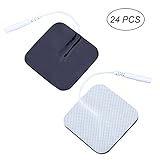 UEETEK 24pcs Latex-Free Tens Unit Electrode Pads Medical Grade 5x5cm Reusable Tens Unit Patches with Industry Leading Self-Stick Performance and Non-Irritating Design