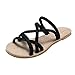 Produktbild Kolylong Damen Mode Hohl Elastisch Flip Flops Badeschlappen Kreuz Gebunden Sandalen Badeschuhe Slipper Sommerschuhe Flache Unterseite Hausschuhe