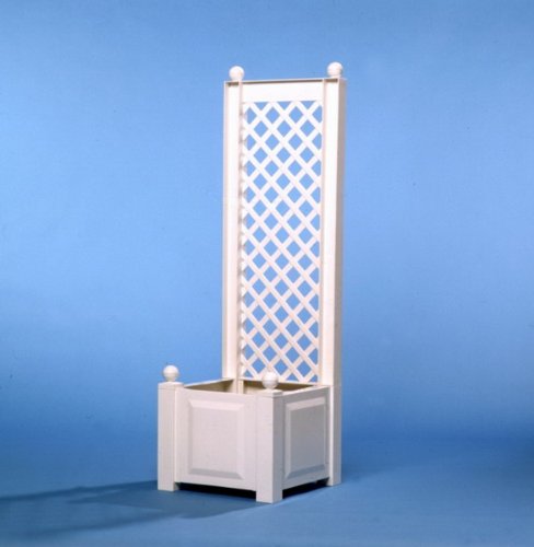 Pflanzkasten mit Rankgitter 43 cm weiß - 2