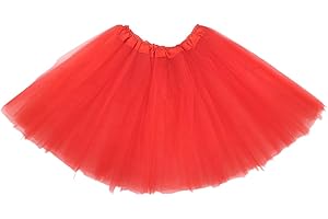 GXGM 1 Pièce Tutu Femme,Jupe Tulle Fille, Filles Tutu de Noël - Princesse Ballet Danse Costume,Jupe en Maille, Adulte 40cm(Rouge)