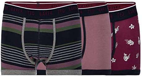 Ted Baker Men 3 Pack Multicoloured Printed Trunks