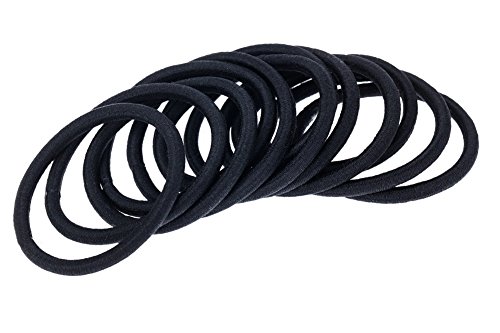 Best Price Hair Styling Set of 12pcs Durable Black Endless Snag Free Hair Bobbles / Elastics Bands By VAGA