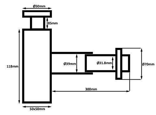 Design Siphon für Waschbecken Geruchverschluss zylindrische Form Messing verchromt - 5