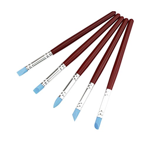 5x Silikonpinsel Gummi-Pinsel Clay Shaper Modellier Werkzeug Pinsel - 4