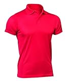 Producto oficial de ASIOKA Asioka 08/13 Polo Técnico Liso de Manga Corta, Unisex Adulto, Rojo, XL
