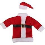 Santa Traje Abrigo Sombrero Envoltura Cubierta Bolsa para Botella Vino Decoración Regalo Navidad