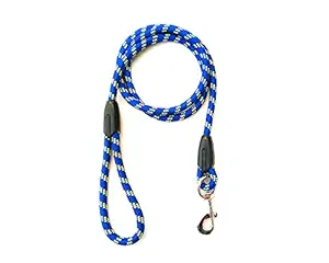 PawCloud Nylon Dog Rope Leash, Medium - 48 inch (4ft), Blue -12mm